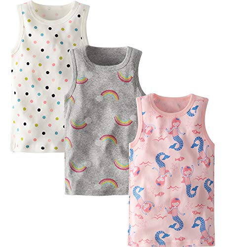 benetia Girls Undershirts Toddler Tank Tops Cotton 3-Pack2