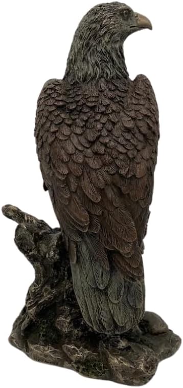 Eagle Garden Statue, Bronze-Look Decorative Bird Sculpture, Indoor Outdoor Home Decor