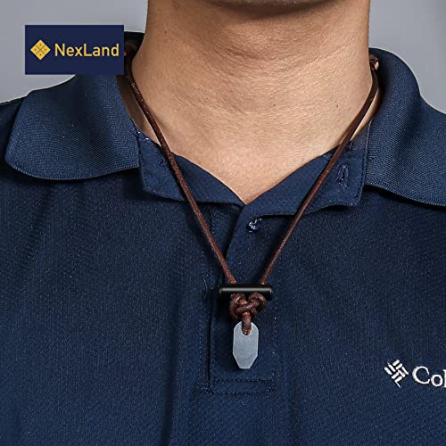 NexLand Outdoors Colar de cerâmica FNL para iniciantes de fogo com cordão de couro Bushcraft Gear