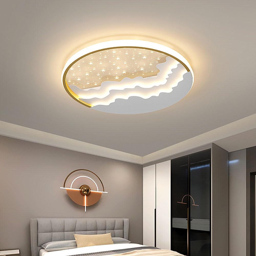 Lampa Do Salonu W Klimacie Atmosferycznym Okrągła Lampa Sufitowa Bez Możliwości Ściemniania 1 Sztuka Nordyckiej Minimalistycznej Oprawy Oświetleniowej Ultracienki, 1,9-calowy, Nowoczesny Klosz KNBVFHG
