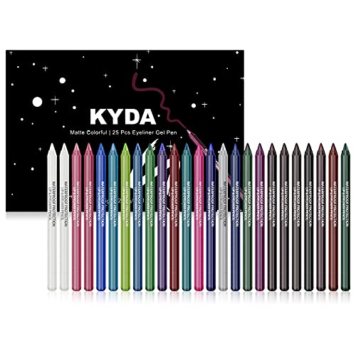 Ownest 25 Colors Eyeliner Gel Pen,Pearl Eyeliner Eyeshadow Set Metallic Eyeliner Pencil Glitter Eyeliner Eye Sshaow Professional Eyeliner Makeup Colorful Eyeliner Eyeshadow