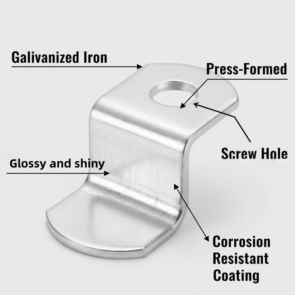 20-Piece 1/4" Z-Shape Offset Canvas Clips - Offset Mirror Clips for Wall Mounting, Picture Framing Supplies, Mirror Hangers, Frame Backing Clips with Screws