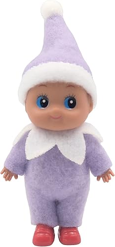 WULEEUPER Muñeca de elfo bebé de piel oscura Decoración de elfo en miniatura de Navidad Regalo para recién nacidos Muñecas de elfo de crecimiento