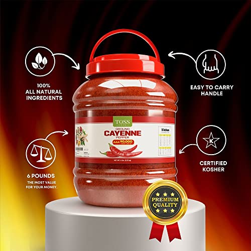 Toss Extreme Hot Red Cayenne Pepper 90,000 Heat Units 6 Lb Commercial Kitchen Size Bulk Spice #TOP1