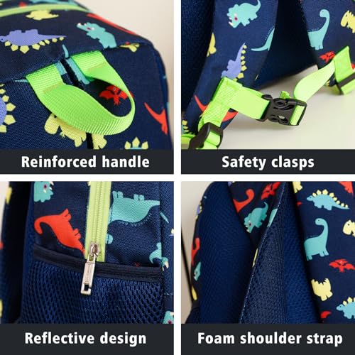 Toddler Backpack for Boys and Girls, Cute Dinosaur Backpack for Preschool or Kindergarten, Sequin School Bag Kids Backpack4