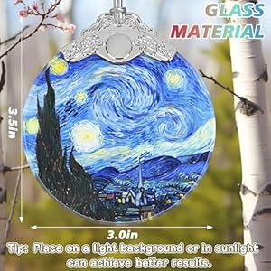 Christmas ornament stained glass van gogh starry night home decor holiday present ideas gift exchange  urban country home decor