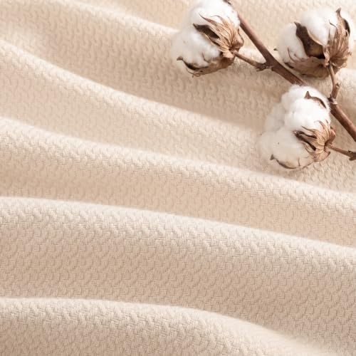 Image of Madison Park 100% Egyptian Cotton King Bed Blanket for Summer, Beige