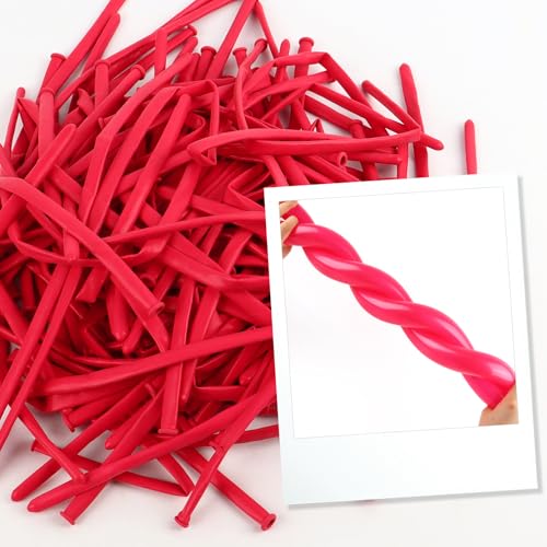 Image of Hot Pink Long Balloons - 260 Balloons for Balloon Arch & Party Decor, 100P