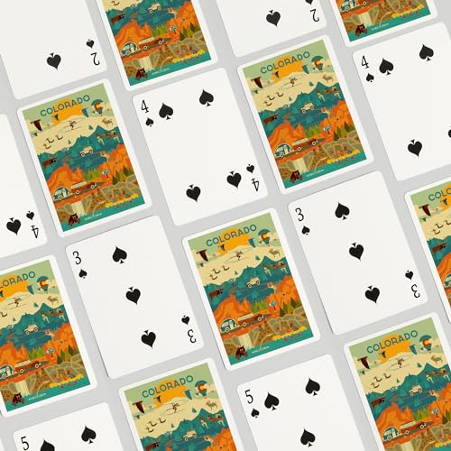 Lantern Press Colorado, Geometric, Baraja de Póker de 52 cartas miniatura 4