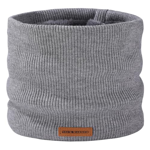 I Kua Fly Winter Halsschlauch Herren Damen Fleece Loop Schal Schlauchtuch Thermal Halswärmer Halstuch Männer Gesichtsschal Damen Winddichte Neckwarmer Scarf (Grau)