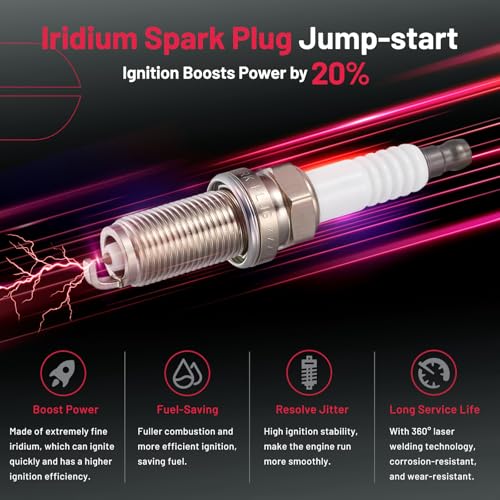 Image of BDFHYK 4 Ignition Coil Pack UF326 and 4 Iridium Spark Plug 4505 Compatible with Nissan Sentra 2000-2002 1.8L L4 Coil for 224484M500 224484M50A UF326 SKIC018 UF232 COP486 CUF326 6734013 GN10505