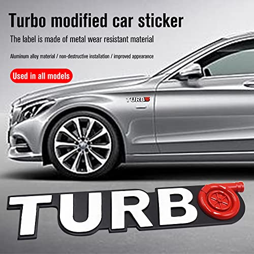 Nawpheki Creative Turbo Emblem Decal, Universal Chrome Metal Premium 3D Racing Sport Badge Turbo Sticker Power Nameplate Fit All Car Models #TOP1