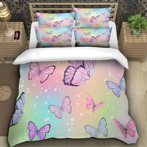 Housse couette 3D hypoallergique parure lit microfibre douce