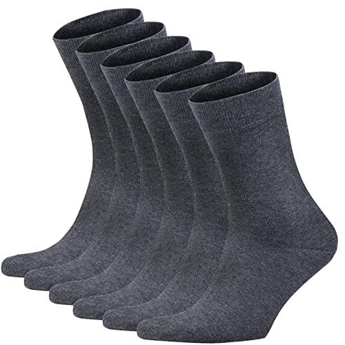 HDL Men's Dress Socks Classic Premium Combed Cotton Crew Socks Soft Breathable 6 Pairs2