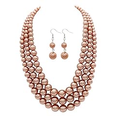 champagne pearl necklace set