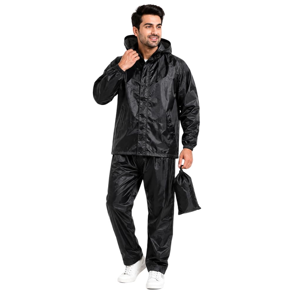 drumstone (𝐒𝐩𝐞𝐜𝐢𝐚𝐥 𝟏𝟓 𝐘𝐞𝐚𝐫𝐬 𝐖𝐚𝐫𝐫𝐚𝐧𝐭𝐲 Unisex Waterproof Raincoat with Hood, Premium Polyester Rain Suit with Jacket, Pant & Storage Pouch, Lightweight Reusable Rainwear for-picture-32