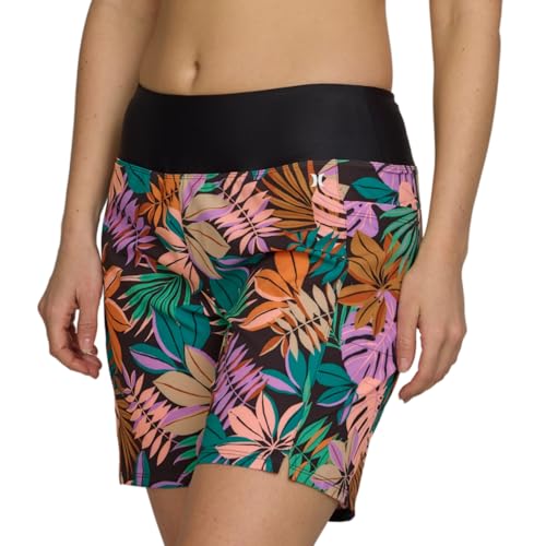 Image of Hurley 5 inch /7 inch High Waisted Swim Shorts Women, Board Shorts with Pockets & Inner Liner, Quick Dry Swim Trunk, UPF 50+