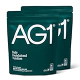 AG1 Greens Powder Supplement | Improve Gut Health | Multivitamin, Probiotic, Gluten Free, Vegan and Keto Friendly | 75 Vitamins (Athletic Greens) - 2 Pack, Classic Formula (30 Servings Per Pouch)