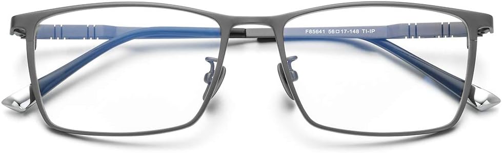 FONEX Titanium Glasses Frame for Men,Square Eyewear Full Optical Eyeglasses F85641