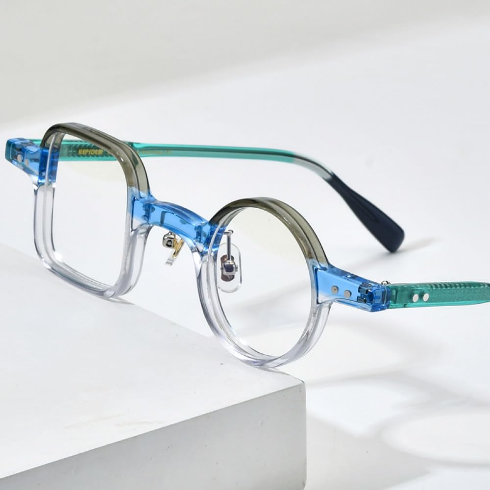 MUTYNE Occhiali da vista in acetato multicolore Montatura da uomo Occhiali da vista rotondi quadrati Occhiali da vista da donna