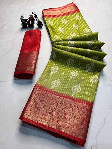 Image of Kashmiri Print Tussar Silk Saree for Women with Unstitched Blouse Piece for All Occasions