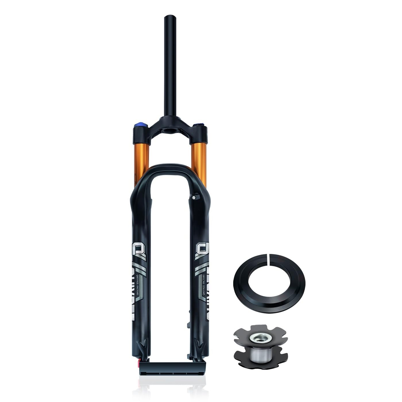 Mountain Bike Fork 26 27.5 29 MTB Air Suspension Fork Rebound Adjust Travel 140mm QR 9x100mm Disc Brake Front Fork XC/AM Ultralight,Manual/Remote Lockout,Straight/Tapered(Gold Straight HL,27.5'')