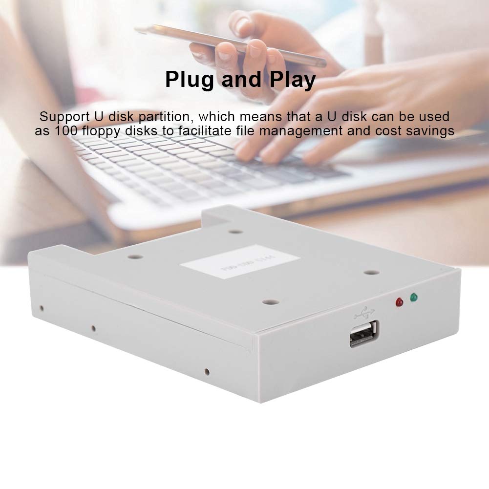 Ausla Unidad de Disquete USB Externa 3.5" 1.44MB, Emulador Flash Drive FDD-UDD U144, Plug & Play, para Control Industrial