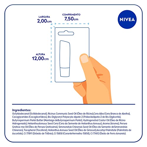 NIVEA Hidratante Labial Melancia Shine 4,8g - Cuidado intensivo para seus lábios, hidratação prolong