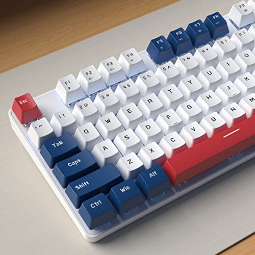 Image of 104 Keys Full Size Mechanical Gaming Keyboard | Blue Switch Blue /White /Red Combo Color Computer Keyboards | Hot Swappable US Layout Wired Mechanical PC Gaming Keyboard | Light Up Wired Keyboards