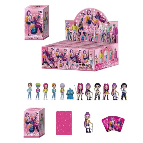 Cool Hunter 12-teiliges 3D Sammler Blind Box Set - Farbige Mystery Figuren Kollektion mit Display Ständer, Jahresgeschenk für Mädchen und Fans
