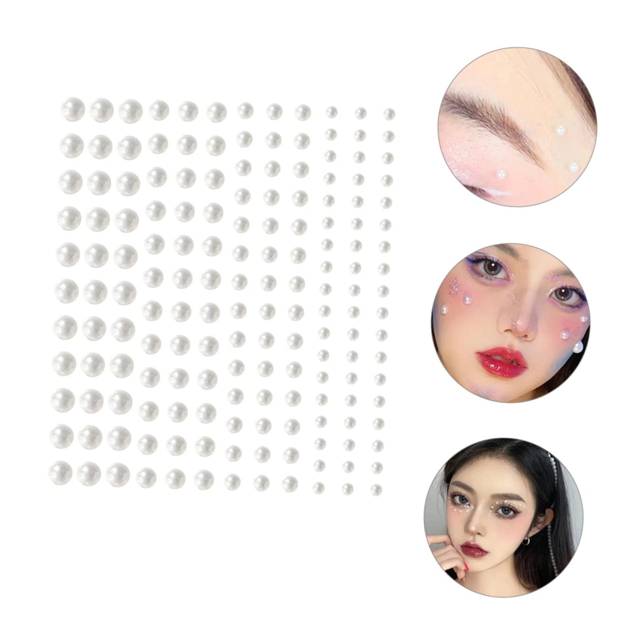 VALICLUD 4 set Gioielli Per Il Viso Perle Gemme Per Il Viso Gioielli Per Il Adesivi Di Cristallo Per Il Gemme Per Il Trucco Per Il Trucco Per Il 6 fogli*4