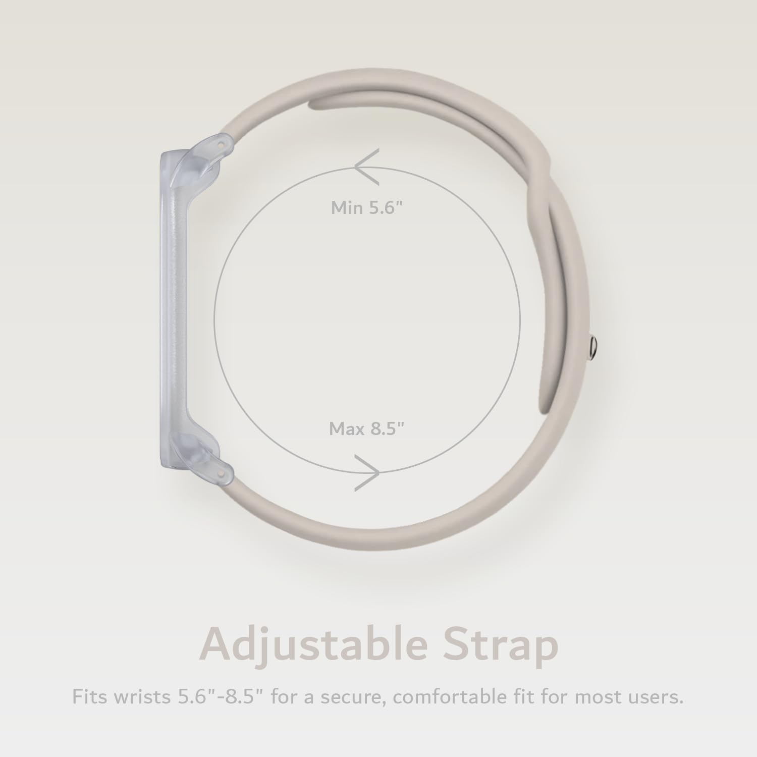 TUDIA PC-Hülle mit verstellbarem Silikonarmband für PLAUD NotePin AI Voice Recorder [5,6"–8,5" Handgelenke] Leicht bequem tragbar und sicherer Sitz - Sand