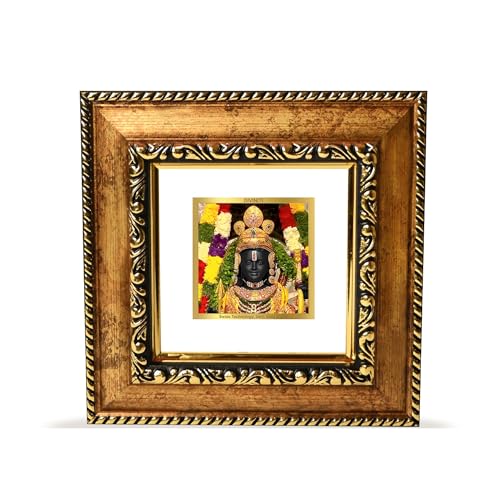 Cadre photo Ram Lalla plaqué or 24K pour décoration intérieure et espace de méditation
