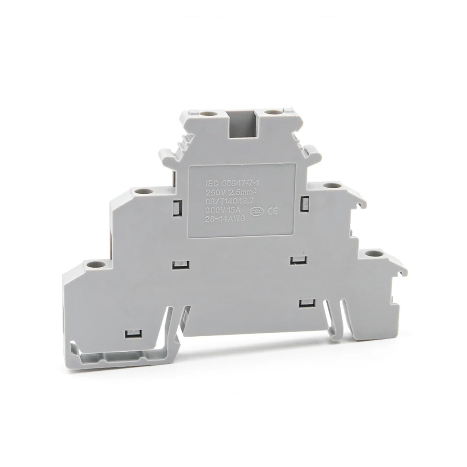 Bornier sur Rail DIN 1.5, mm², pince à vis 3 niveaux for disjoncteurs C45/DZ47 et armoire de commande industrielle, 50 pièces