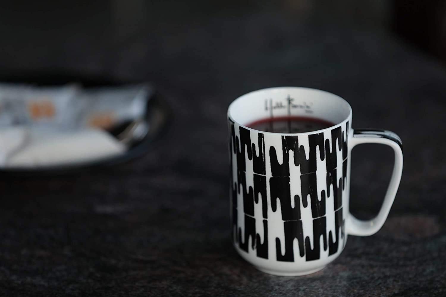Marcello Bonini Signed Artize Coffee Mug/Milk Mug, (1 Piece, 300ml) Black