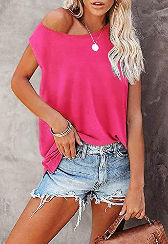 Magicmk Women Summer Casual Sleeveless Tank Tops Crew Neck Graphic Basic Rosered Shirts (Rosered, Xxl) #TOP1