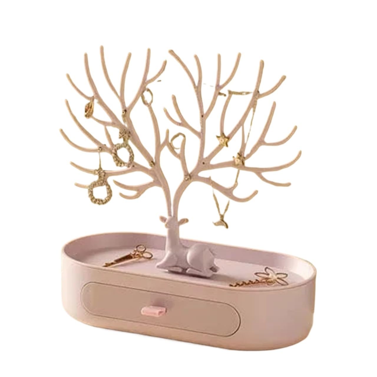 Zymjzbetic Jewellery Tree Jewelry Rack Necklaces Rings Display Bracelet Deer Organizer Cases Stand Tray Tree For Women(Color 10)