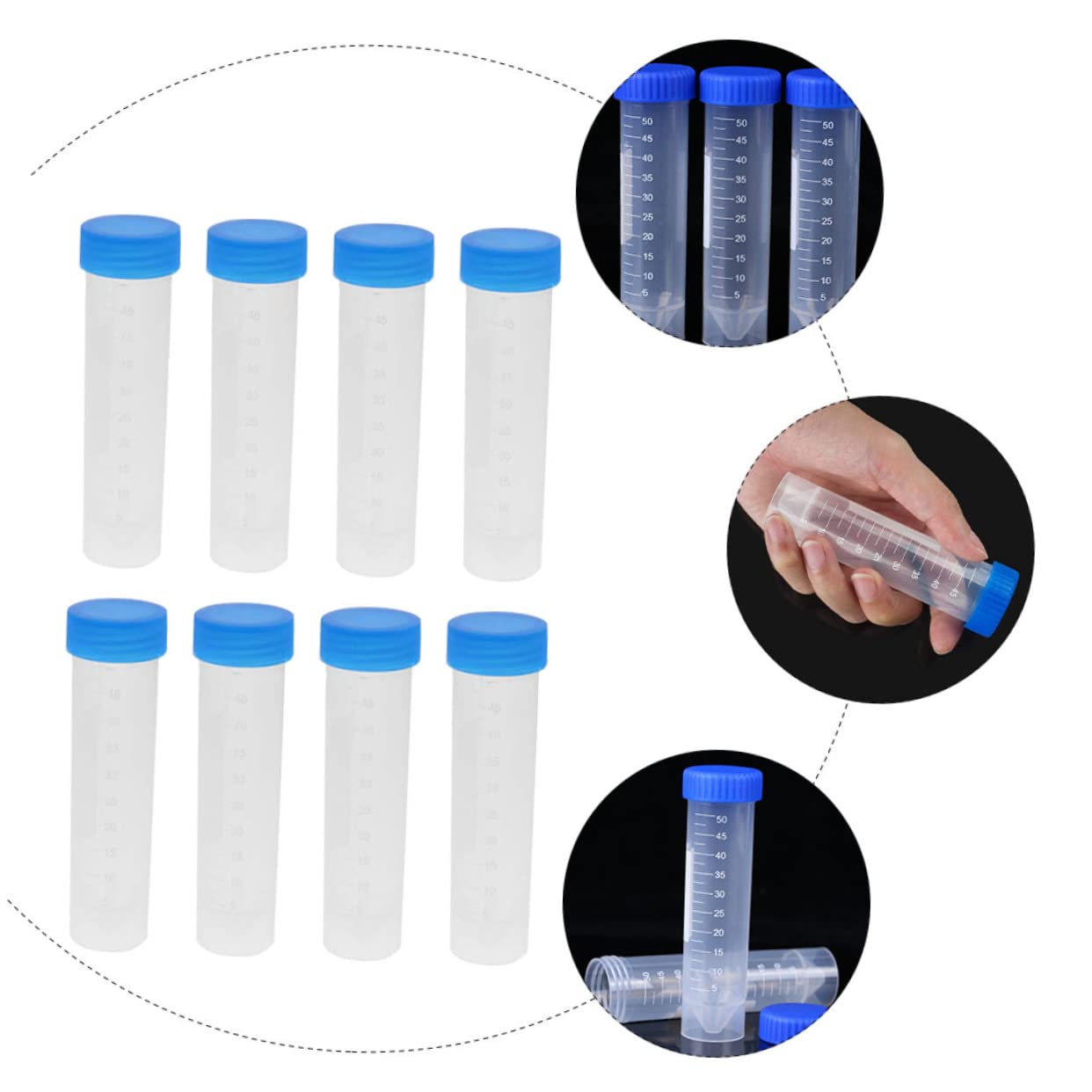 SOLUSTRE 50stücke Zentrifugenröhrchen mit Schraubverschluss aus Hochwertigem Kunststoff Ultrahoch Transparent für Labortests Proben Lebensmittelfarben und Bastelarbeiten mit Sichtbarer Skal