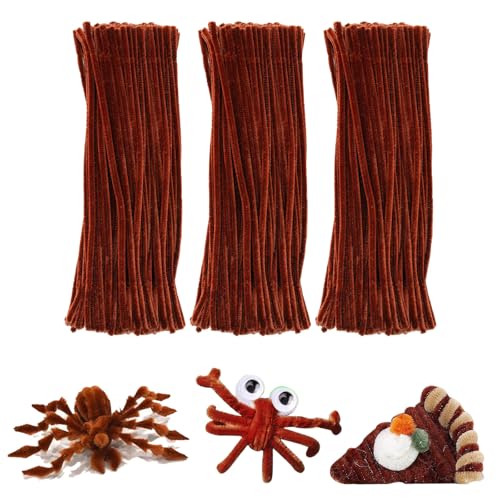 Image of Brown Pipe Cleaners,Art Supplies,200pcs Chenille Stem, Solid Color Pipe Cleaners Set for Pipe Cleaners DIY Art Creative Crafts and Decorations,limpia Pipas,Pipe Cleaner Crafts,Craft Supplies,Crafts