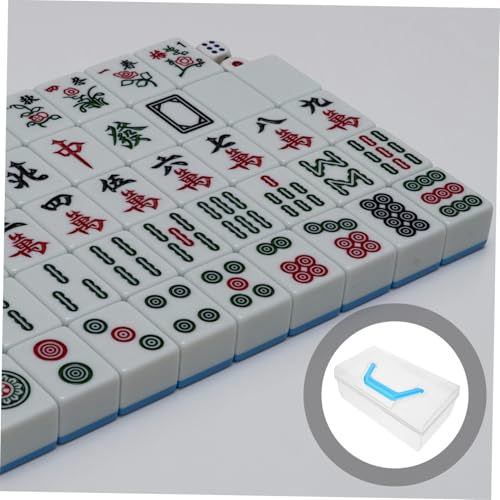 Caja organizadora de fichas Mahjong de plástico con asa miniatura 6