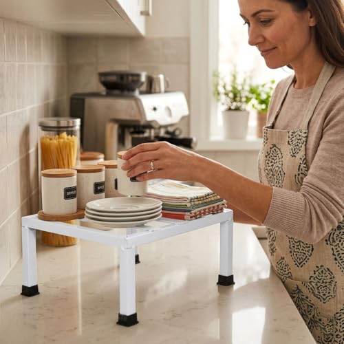 Image of Premium Strong Flower Pot / Gamla Square Stand For indoor and Outdoor Plants | Square Shape Thick and Strong Leg For Garden, Balcony, White - Set of 1