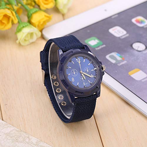 Sports Watch, Military sty1e Round Analog Wristwatch, watertight Sport Watches with for long-lasting Nylon Strap Electronic Movement for Accurate Timekeeping(blue)4