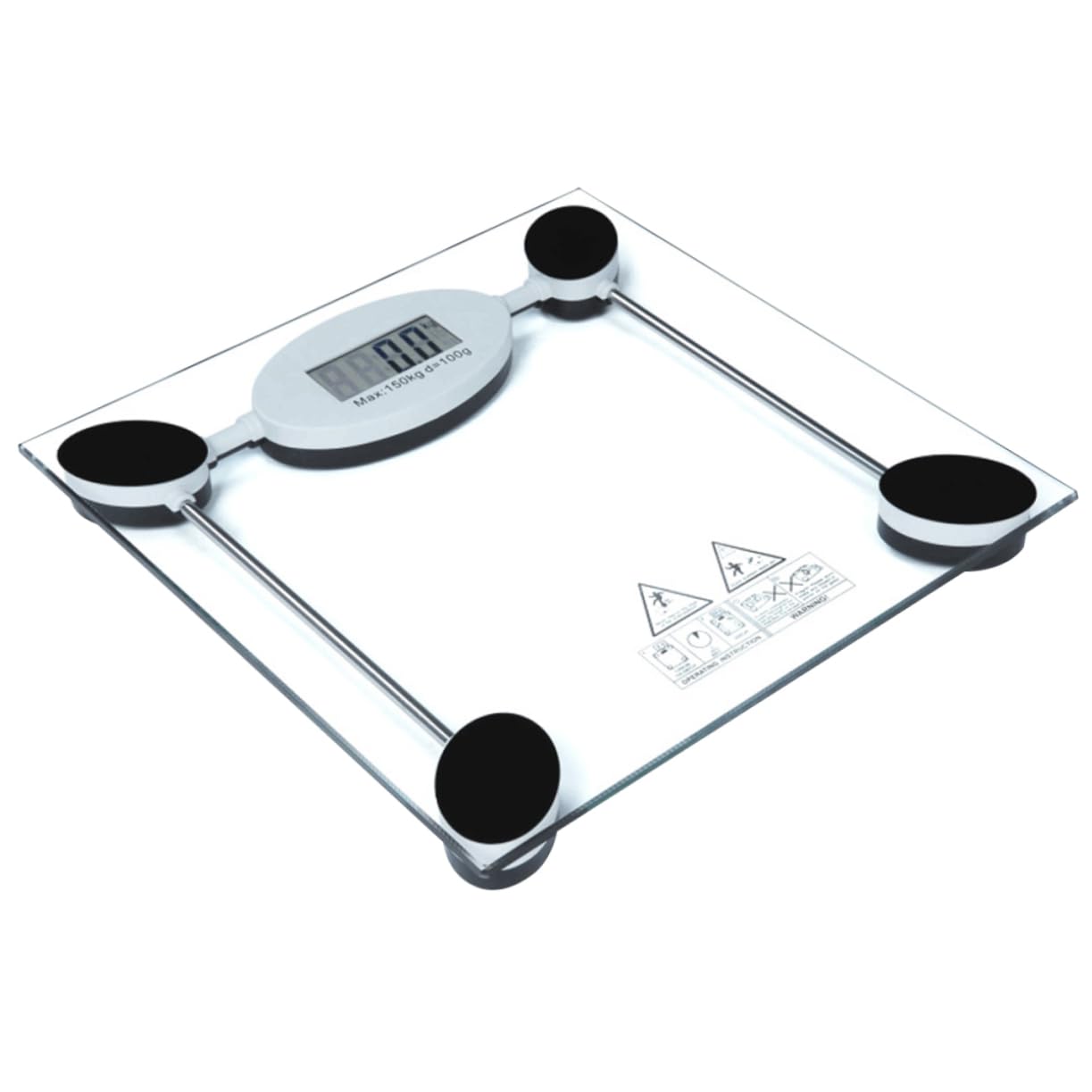 Bilancia Pesa Persone Digitale 28cm in Vetro Temperato | Capacità 150kg, Sensore Touch e Display Lcd, Batteria a Bottone Inclusa