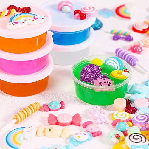 Image of Ulalaza 30pcs Slime Charms Mixed Set Resin Flatback Making Supplies For DIY Craft Making And Ornament Scrapbooking Beads Assorted Candy Fruit Cake Ornament