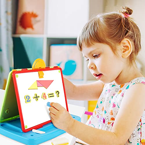 deAO Kinderkunst tekening, Doodle tafelblad 2in1 dubbelzijdige planken - schoolbord en magnetisch whiteboard met krijt… - Afbeelding 8