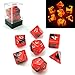 Produktbild Bescon Polygonal Würfel Spielwürfel Gemini Two-Tone Leuchten D&D Dice Set HOT Rocks, Helle RPG - Rollenspiel Polyedrische Dice 7pcs Set d4 d6 d8 d10 d12 d20 d%, Brick Box Packaging
