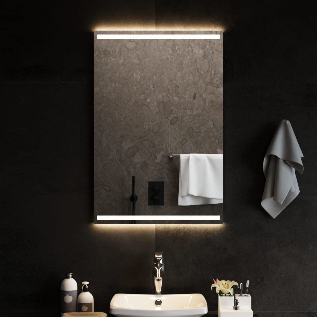 Miroir de salle de bain à LED 60x90 cm miroir lumineux mural rectangulaire avec éclairage