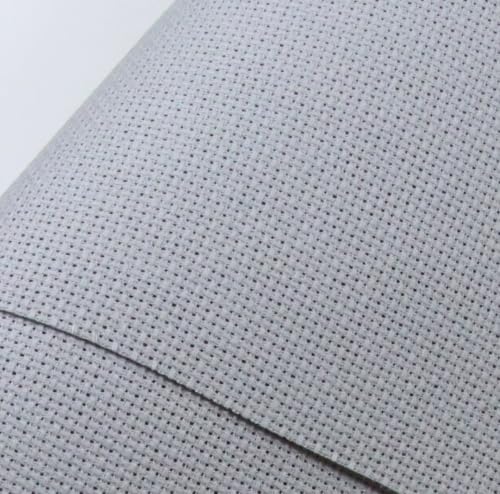 Image of KCS 12 inch x 59 inch (30cmx 149cm) 18CT Counted Cotton Aida Cloth Cross Stitch Fabric (Light Grey)