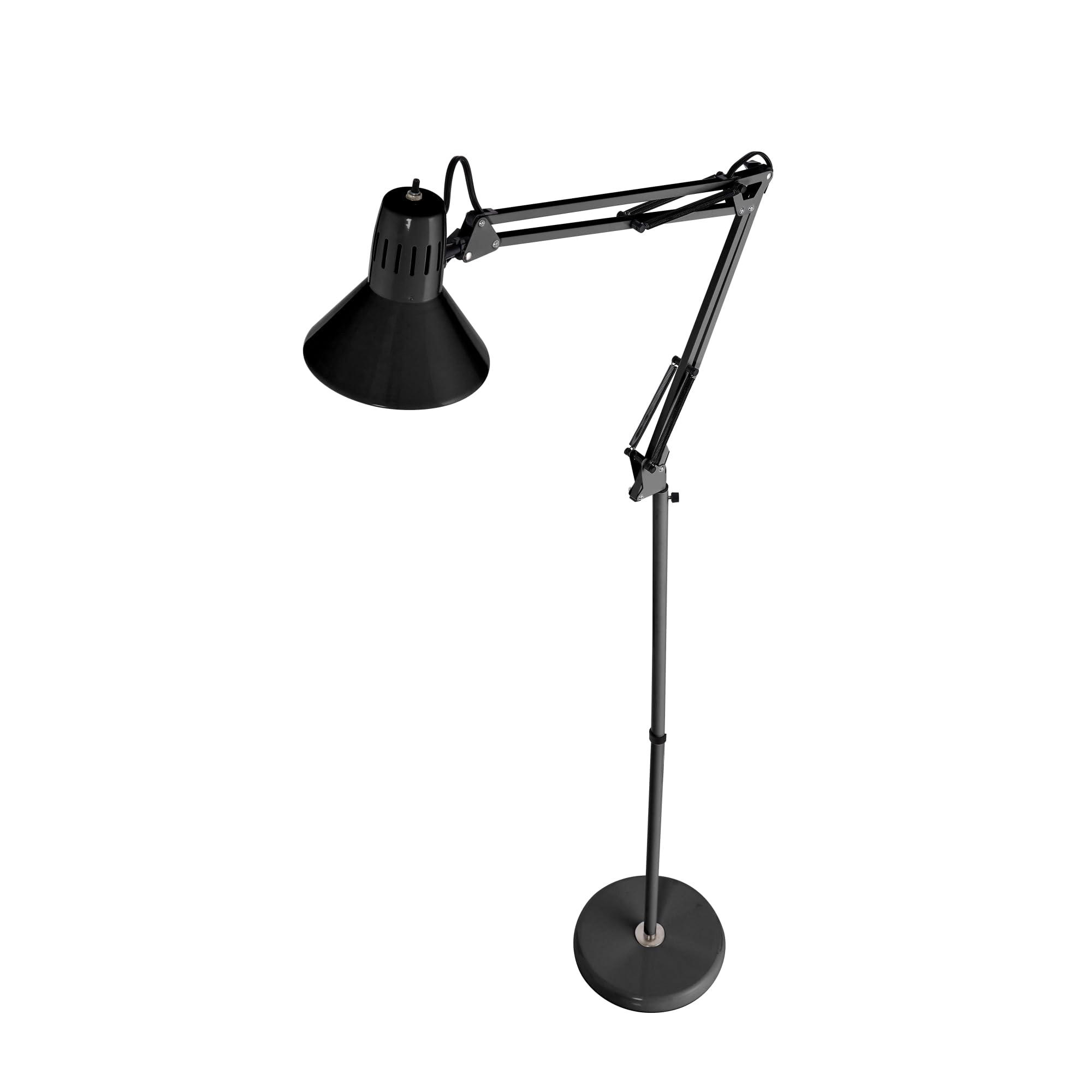 Office VLF100F - Lámpara de pie de metal con brazo oscilante, 72 pulgadas de alto con ajuste de juntas múltiples, incluye bombilla LED reemplazable (VLF), color negro 8