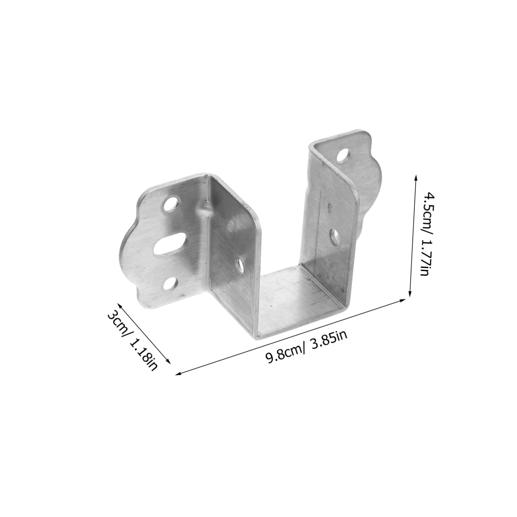 WOONEKY 4Pcs Heavy Duty U Shape Bed Rail Fittings Stainless Steel Bed Support Brackets for Bunk Beds Headboards Footboards Easy Installation Compatible with Various Bed Frames